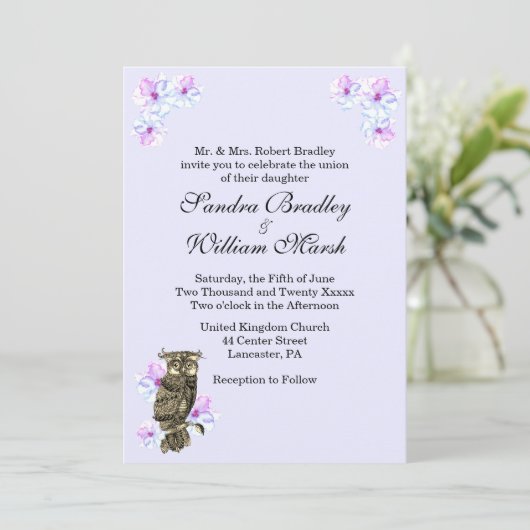 ふくろう夫婦 招待状 (スタンド正面)