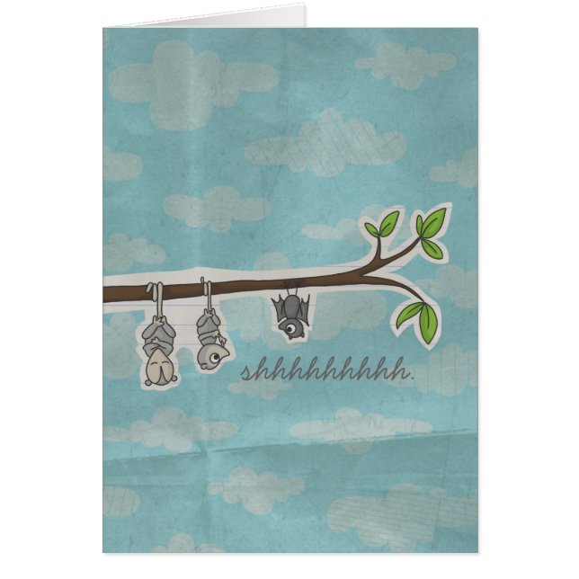 ふくろねずみおよびこうもりカード、shhhh. (正面)
