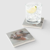 ふくろねずみが付いている大理石のコースター ストーンコースター (横)