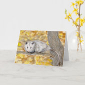 ふくろねずみのメッセージカード カード (黄色い花)