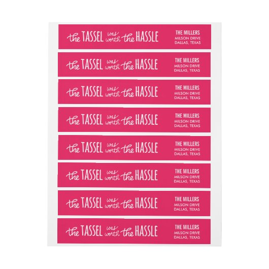 ふさは口論の原稿のピンクの価値がありました ラップアラウンドラベル (シート)