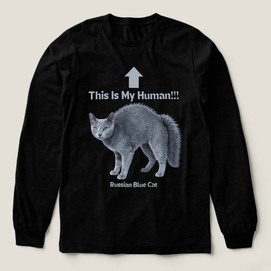 ふざけたロシアンブルーの猫 - これが私の飼い主 トライブレンドＴシャツ (デザイン正面)