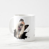 ふざけた犬の顔 コーヒーマグカップ (正面左)