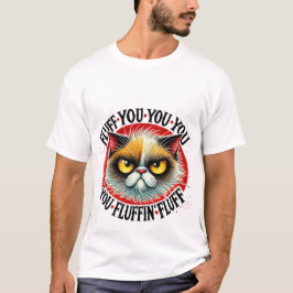 ふざけた「フワ毛くたばれ」生意気なイライラ猫 ✨😼🖕 Tシャツ