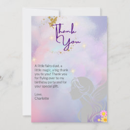 ふしぎな妖精の女の子の感謝カード サンキューカード