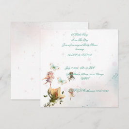 ふしぎな妖精の庭のベビー招待状カード 招待状