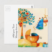 ふしぎな妖精の祝福 新生児誕生 ポストカード (正面/裏面)