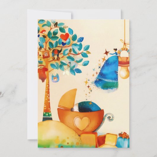 ふしぎな妖精の祝福 赤ちゃんが生まれました 案内状 (正面)