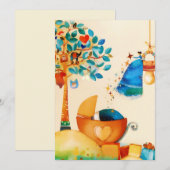 ふしぎな妖精の祝福 赤ちゃんが生まれました 案内状 (正面/裏面)