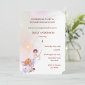 ふしぎな妖精の魔法の4歳誕生日招待状 招待状 (スタンド正面)