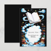 ふしぎな編集可能な魔法のストーリーブックの誕生日 サンキューカード (正面/裏面)