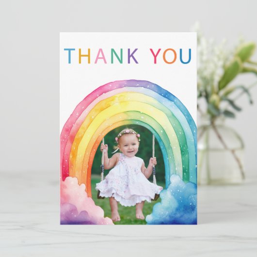 ふしぎな虹のアーチ写真サンクスカード 招待状 (スタンド正面)