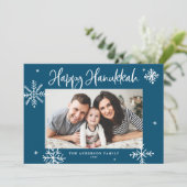 ふしぎな雪の結晶 青 ハッピーハヌカ 写真 シーズンカード (スタンド正面)