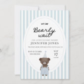 ふしぎな青いクマの待ち遠しい テディベア 招待状 (正面)