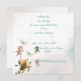 ふしぎの国の妖精の庭の赤ちゃん招待状カード 招待状