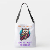 ふすまフクロウ自然静か美しい クロスボディバッグ (裏面)