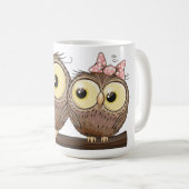 ふたごのミミズクのマグカップ - 魔法の森 コーヒーマグカップ (正面右)