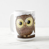 ふたごのミミズクのマグカップ - 魔法の森 コーヒーマグカップ (正面左)