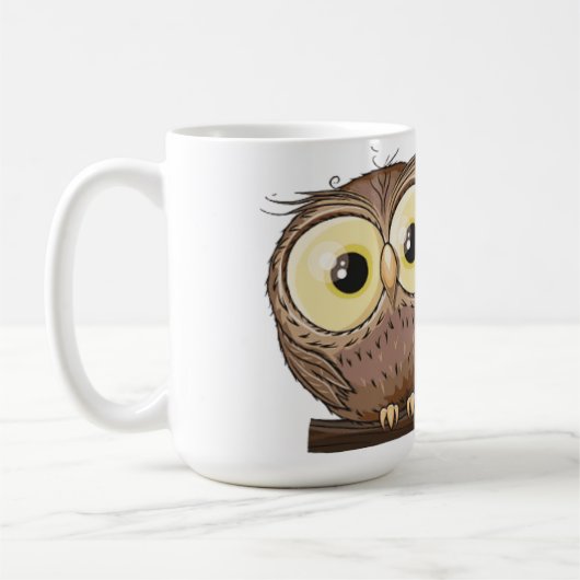 ふたごのミミズクのマグカップ - 魔法の森 コーヒーマグカップ (左)