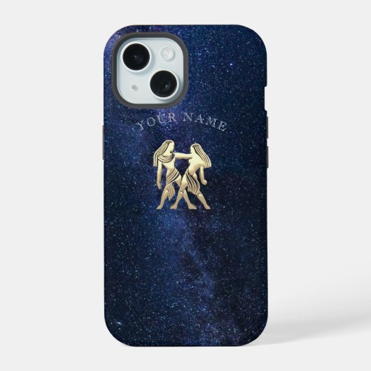 ふたご座の星座 iPhone 15ケース (裏面)