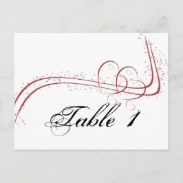 ふたつのハートがひとつに　テーブルナンバー ポストカード