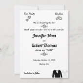 ふたつのハート、ひとつの愛、結び目のタイ　セーブ・ザ・デート セーブザデート (正面)