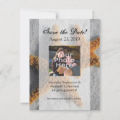 ふたつのヒトデが砂の上に、ビーチウェディング セーブザデート (正面)