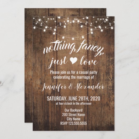 ふたりだけの結婚式のお知らせ (正面/裏面)