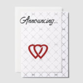 ふたりのハートの婚約発表 ベラム紙招待状 (オフセット (招待状))