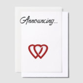 ふたりのハートの婚約発表 ベラム紙招待状 (オフセット)