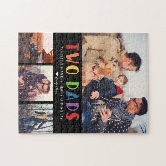 ふたりのパパがいてくれる方が、ひとりよりずっと良い | 父の日写真 ジグソーパズル (横)