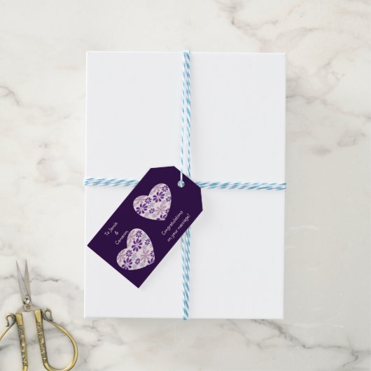 ふたりの愛に乾杯　結婚おめでとう ギフトタグ (より糸つき)