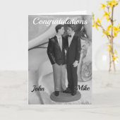 ふたりの新郎の結婚おめでとう カード (黄色い花)