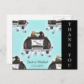 ふたりの新郎 ゲイのウェディング サンクス ポストカード (正面/裏面)