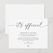 ふたりの結婚が正式に決定しました　極秘結婚式のご報告 案内状 (正面/裏面)