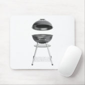 ふた付きの黒いケトルバーベキュー マウスパッド (マウス)