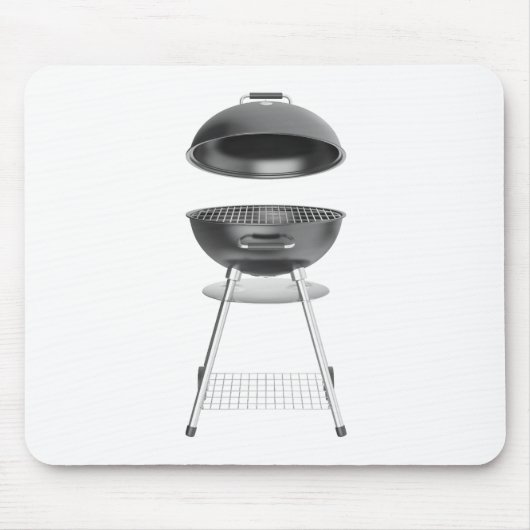 ふた付きの黒いケトルバーベキュー マウスパッド (正面)