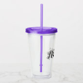 ふた付きわら付きママ飲みガラス アクリルタンブラー (右)