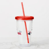 ふた藁バレンタインデー付きアクリル製タンブラー アクリルタンブラー (左)