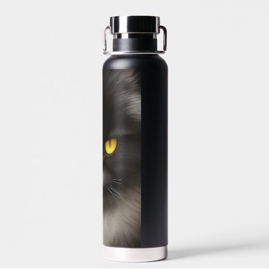 ふっおもしろい怒ふわ黒ペルシャ猫顔 ウォーターボトル (背面)