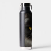 ふっおもしろい怒ふわ黒ペルシャ猫顔 ウォーターボトル (正面)