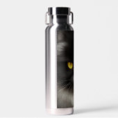 ふっおもしろい怒ふわ黒ペルシャ猫顔 ウォーターボトル (正面)