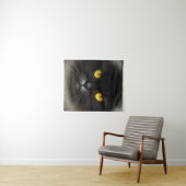 ふっおもしろい怒ふわ黒ペルシャ猫顔 タペストリー (インサイチュ(横))