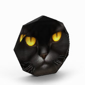 ふっおもしろい怒ふわ黒ペルシャ猫顔 フォトブロック (左)