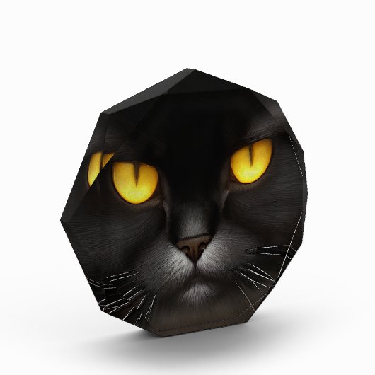 ふっおもしろい怒ふわ黒ペルシャ猫顔 フォトブロック (左)