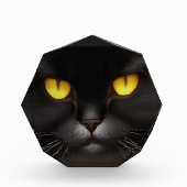 ふっおもしろい怒ふわ黒ペルシャ猫顔 フォトブロック (正面)