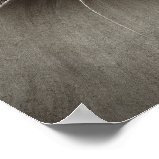 ふっおもしろい怒ふわ黒ペルシャ猫顔 ポスター (角)