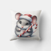 ふっくらしたネズミのクリスマス・キャンディー・ケーン クッション (裏面)