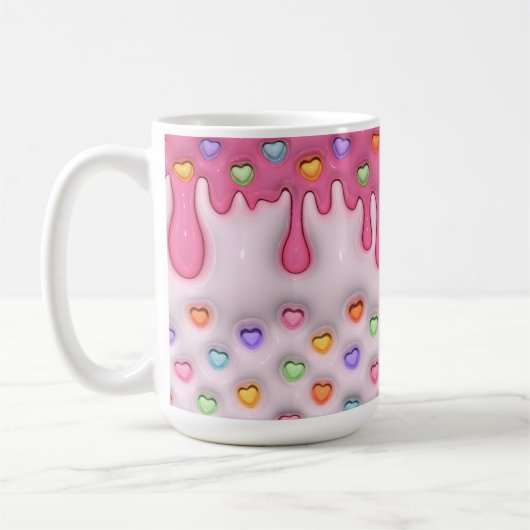 ふっくらとしたつや消しケーキとハートマグ コーヒーマグカップ (左)