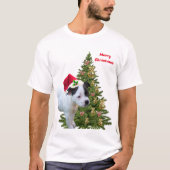ふっくらとした子犬のクリスマス、Tシャツ Tシャツ (正面)